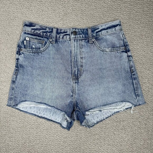 Lovers and Friends Cut Off Shorts Size 27 Blue Denim Jack High Rise - Picture 1 of 12